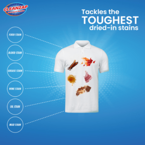 cleanzap tackles the toughest dried in stains